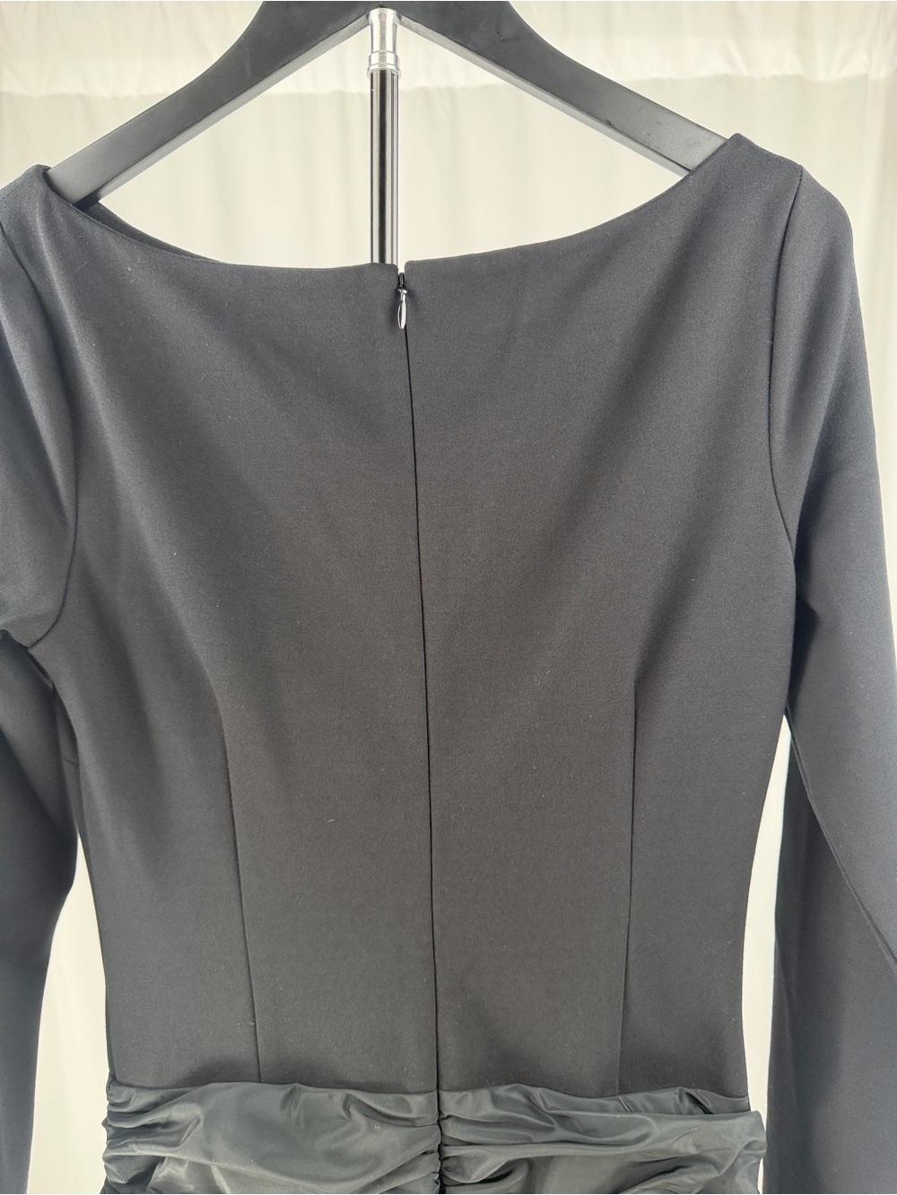 STAUD Holland Draped Maxi Dress Black Grizzly Long Sleeve - Picture 7 of 10